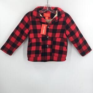 Joe Fresh Double Buffalo Jacket Long Sleeve Button Up Plaid Black/Red Size 5